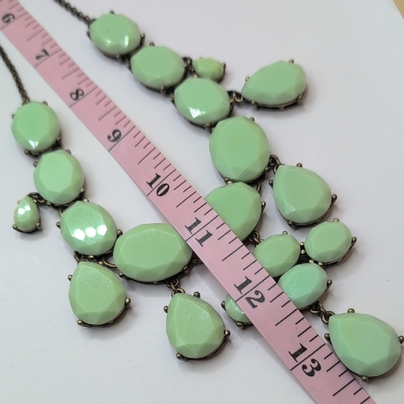 J. Crew Green Bib Necklace with Teardrop Stones - Picture 5 of 6